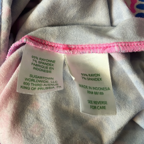 Lilly Pulitzer dress, size XS. Pink, blue and white. 3/4 sleeves. Pineapples. - Picture 4 of 6